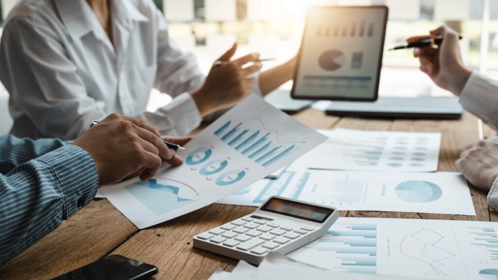 Investors discussing trends
