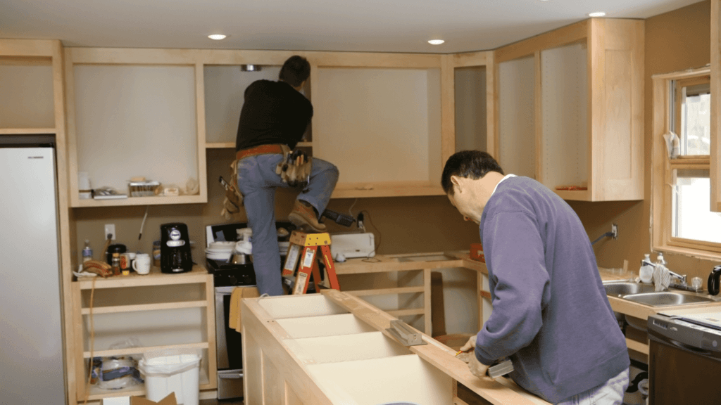 Kitchen remodeling Denver with farmhouse sink and wood accents