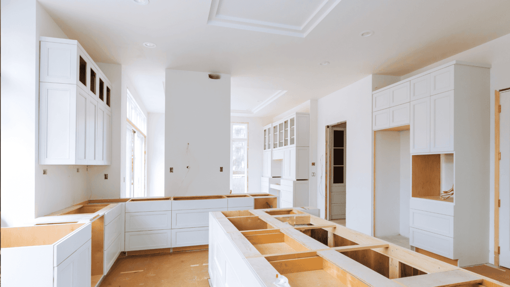 Kitchen remodeling Denver project with custom cabinetry and hardwood floors