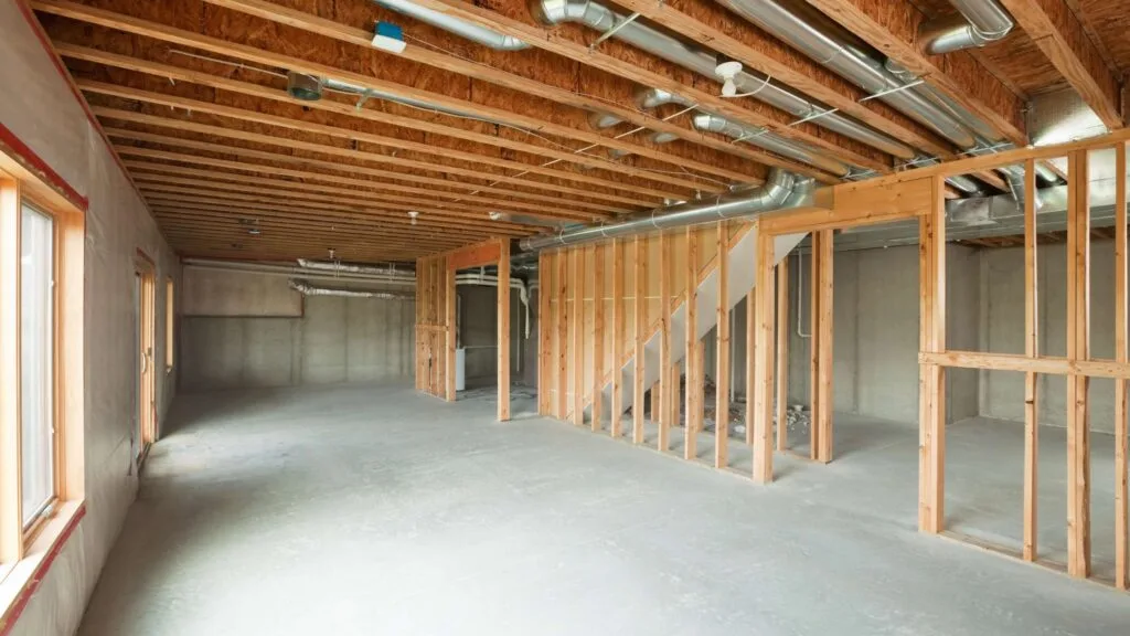 Colorado basement finishing project infographic showing popular renovation ideas.